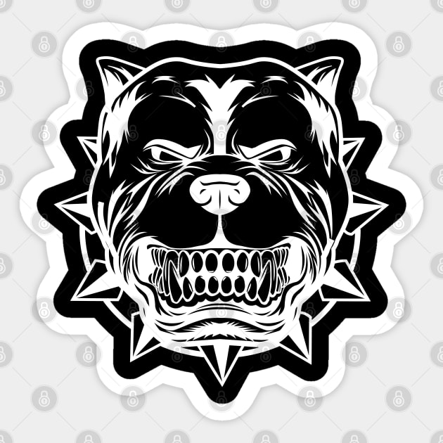 Angry pitbull dog Sticker by mounier